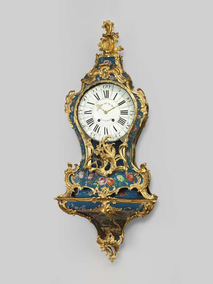 Blue European lacquer wall-clock Louis XV